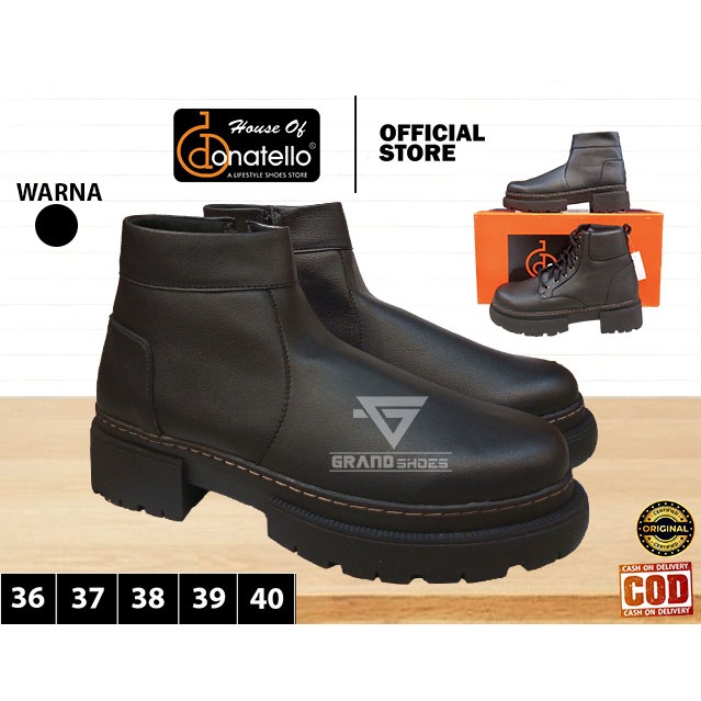 Donatello Sepatu Boot Fashion Tali Wanita perempuan kasual original