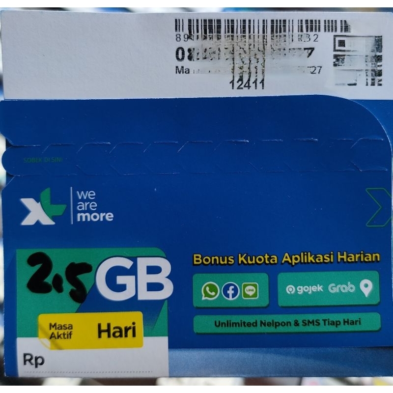 KARTU PERDANA XL 2,5GB 30 HARI