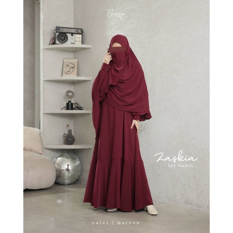 READY ZASKIA SET ELNASSYA/ GAMIS LEBARAN/ GAMIS KEKINIAN/ GAMIS TERBARU/ GAMIS MUSLIMAH SYAR'I/ GAMI