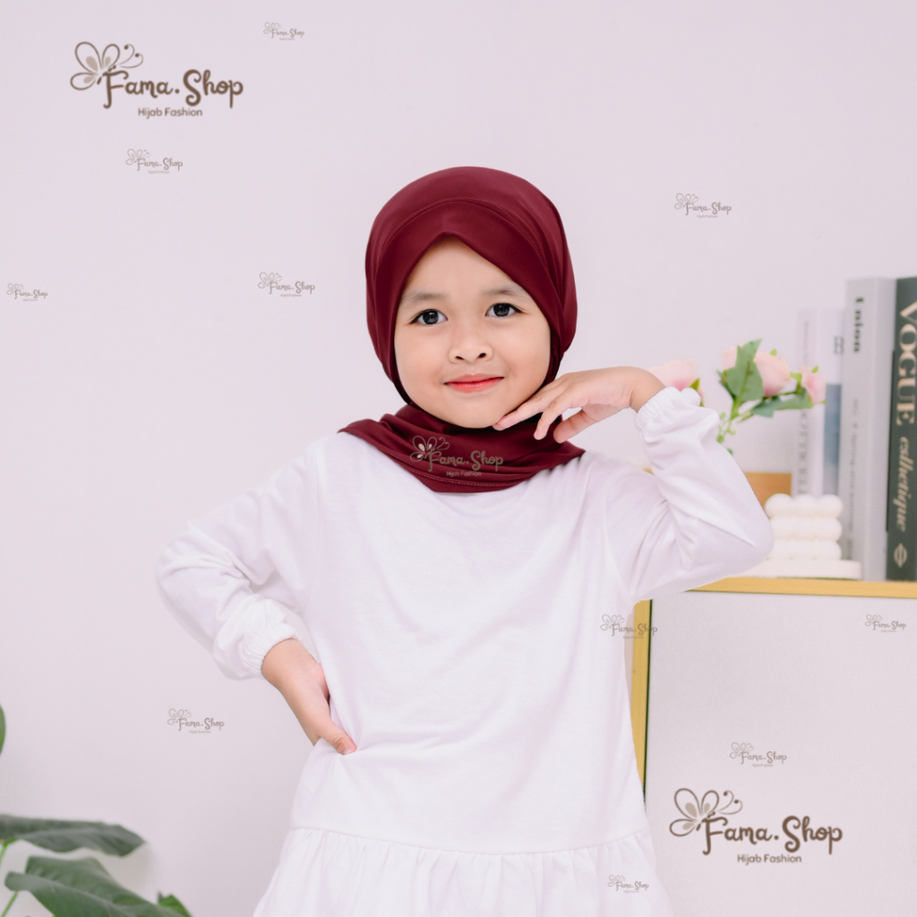 Jilbab Segitiga Instan Malay Anak Usia 1-3 th | Jilbab Segitiga Malay Anak Spandex Jersey