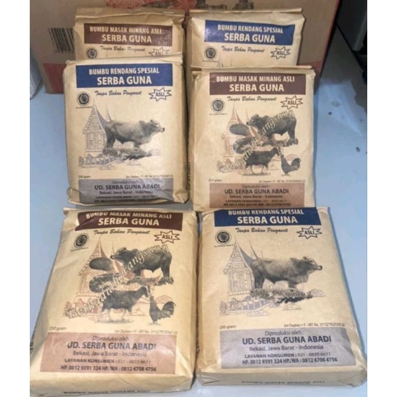 

Bumbu Masak Minang Asli SERBA GUNA 1 kg kemasan 250 gram