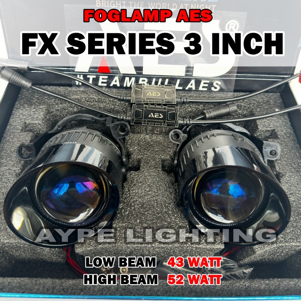 Foglamp Biled Projector Lens AES FX 1 Colour 55 Watt High Lo Beam Foglamp Biled AES FX 1 Warna