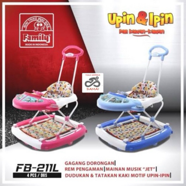 FAMILY  Baby Walker NEW FB 211L Musik & Lampu Alat Belajar Jalan Bayi