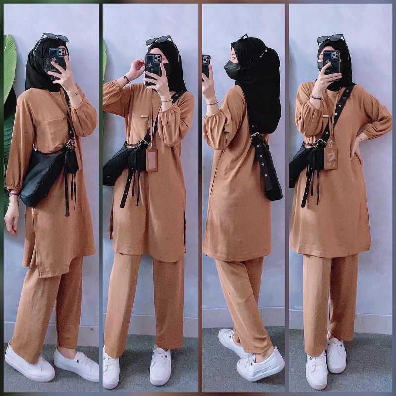 Debby Tunik Set Pants baju setelan wanita setelan celana wanita
