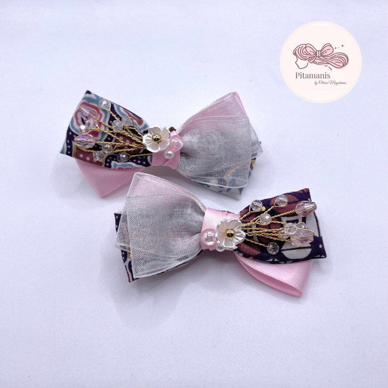 [SATIN EDITION][HIKARI SET ISI 2] Pita Rambut/pita rambut prewedding/pita rambut pesta/pita rambut a