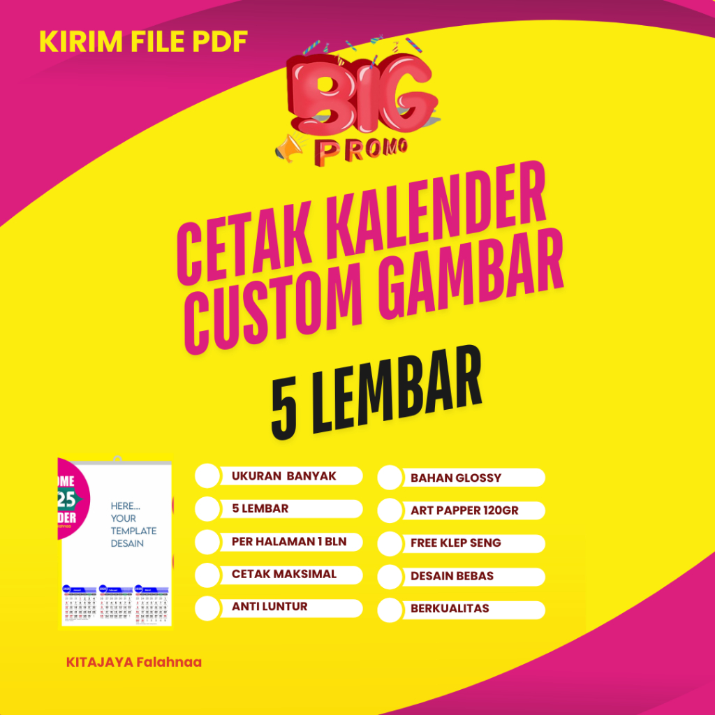 

KALENDER CUSTOM 5 LEMBAR