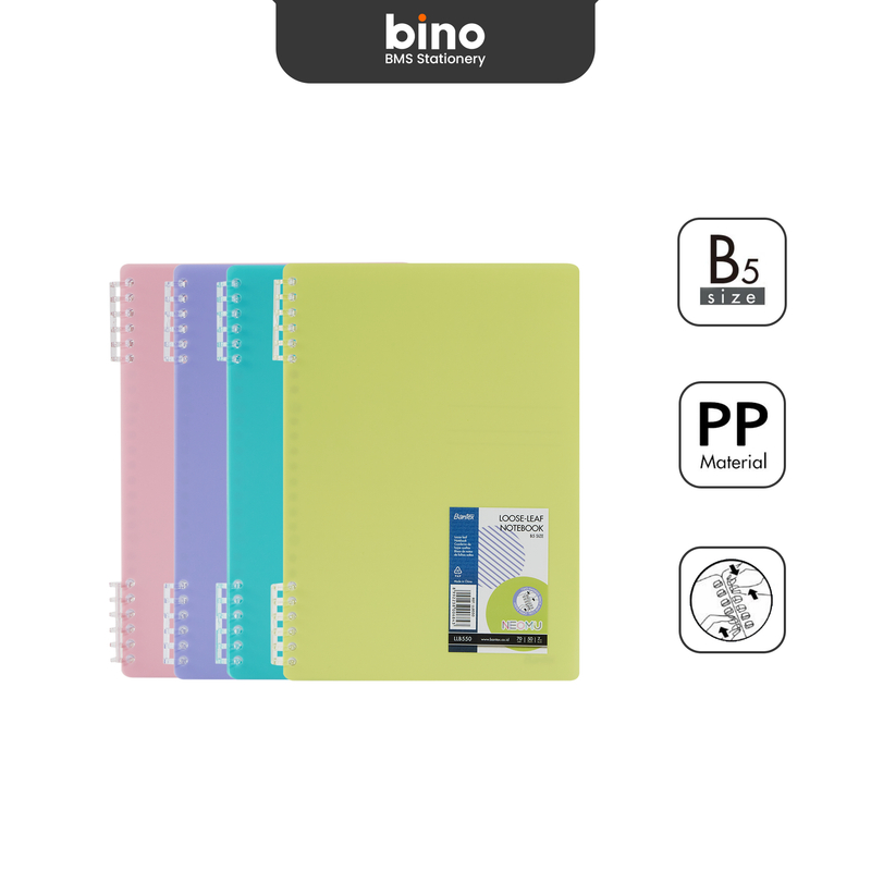 

[BMS Bekasi] Bantex Buku Catatan B5 Loose-Leaf Klip Adjustable 50 Page 70g Warna Pastel LLB550