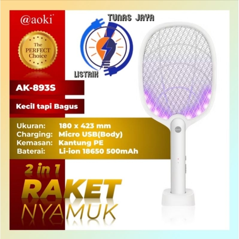 Raket Nyamuk Listrik / Raket Nyamuk Cas 893S / Raket Nyamuk 890S Sinar UV Insert Killer 2 in 1