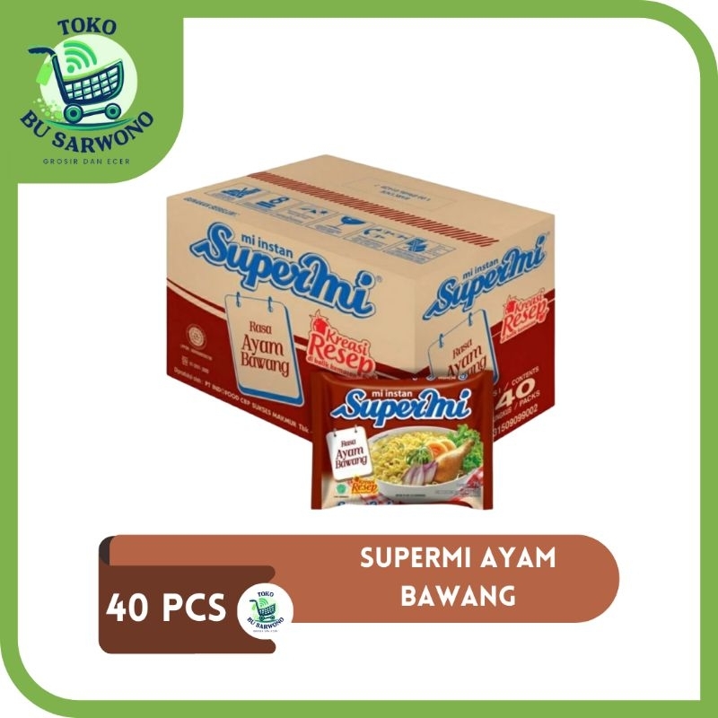 

SUPERMI AYAM BAWANG 75 GRAM 1 DUS KARTON ISI 40