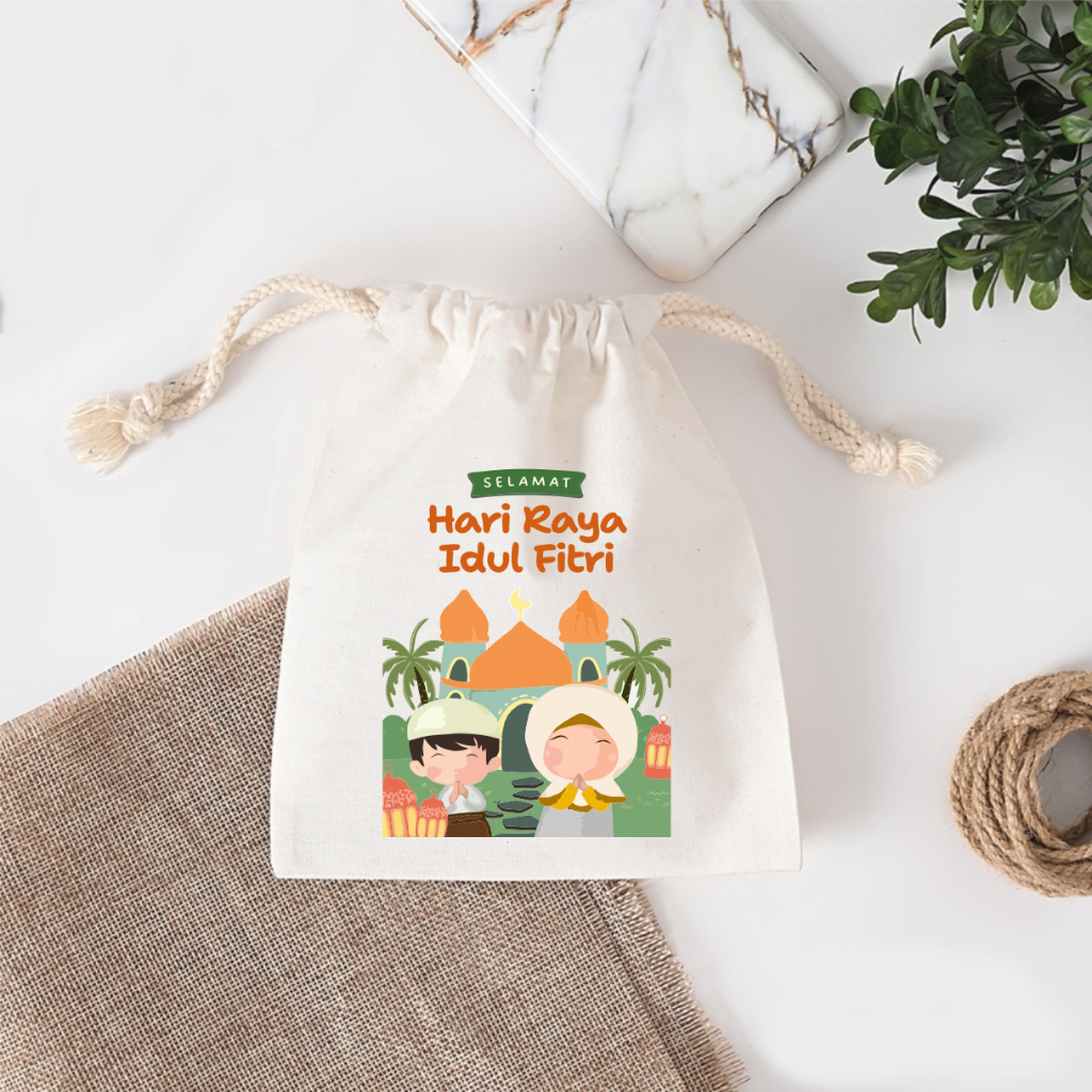 

( ISI 10PCS) Amplop Lebaran Bentuk Pouch Premium | THR Lebaran | Pouch Lebaran | Tas Serut THR Lebaran