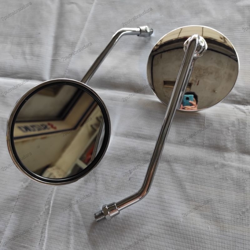 Spion Bulat Panjang Chrome / Spion bulat / spion motor / spion buat honda / spion bulat yamaha / spi