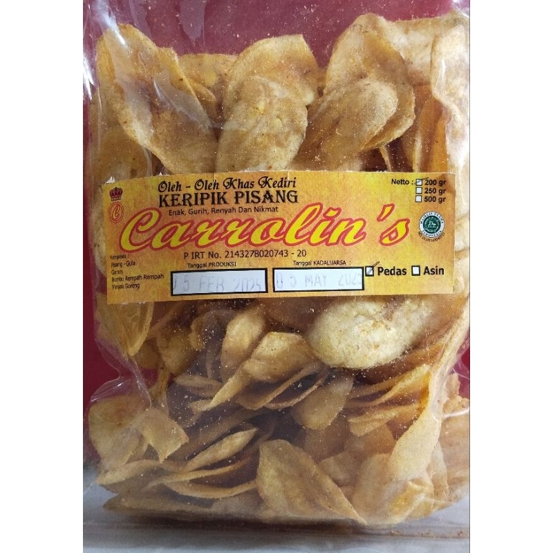 

Kripik Pisang Carrolin's kemasan @200 Gr