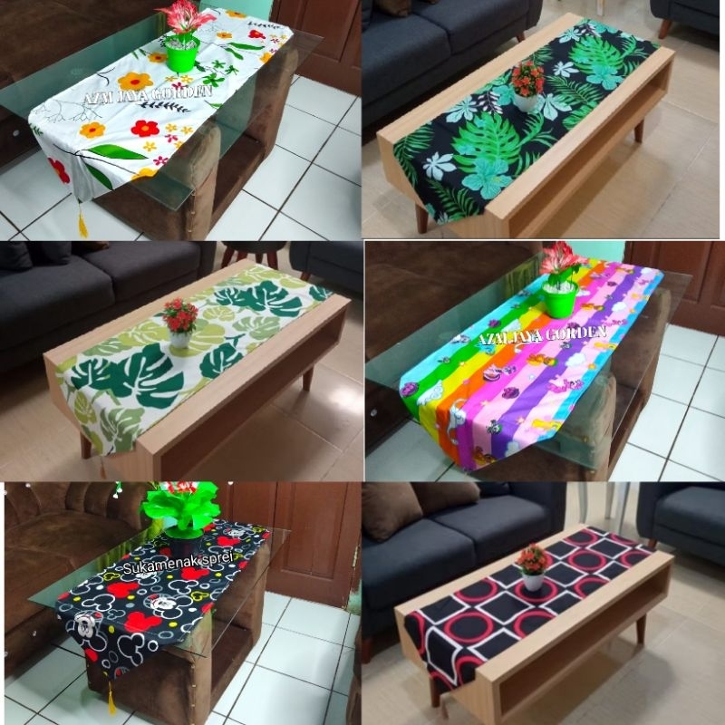 TAPLAK MEJA RUANG TAMU / Table Runner / taplak meja tamu panjang 120 cm / taplak meja murah taplak m