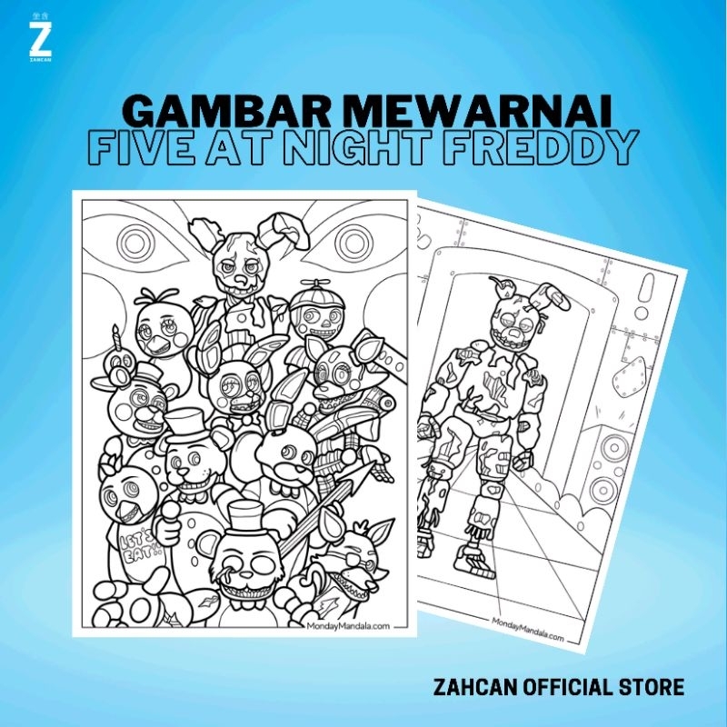 

Kertas Gambar Mewarnai A4 [ Five Night At Freddy ]