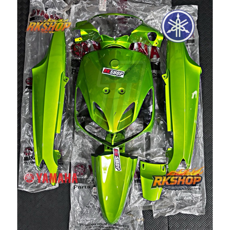 cover body mio smile hijau full set original yamaha genuine part 28d-p9