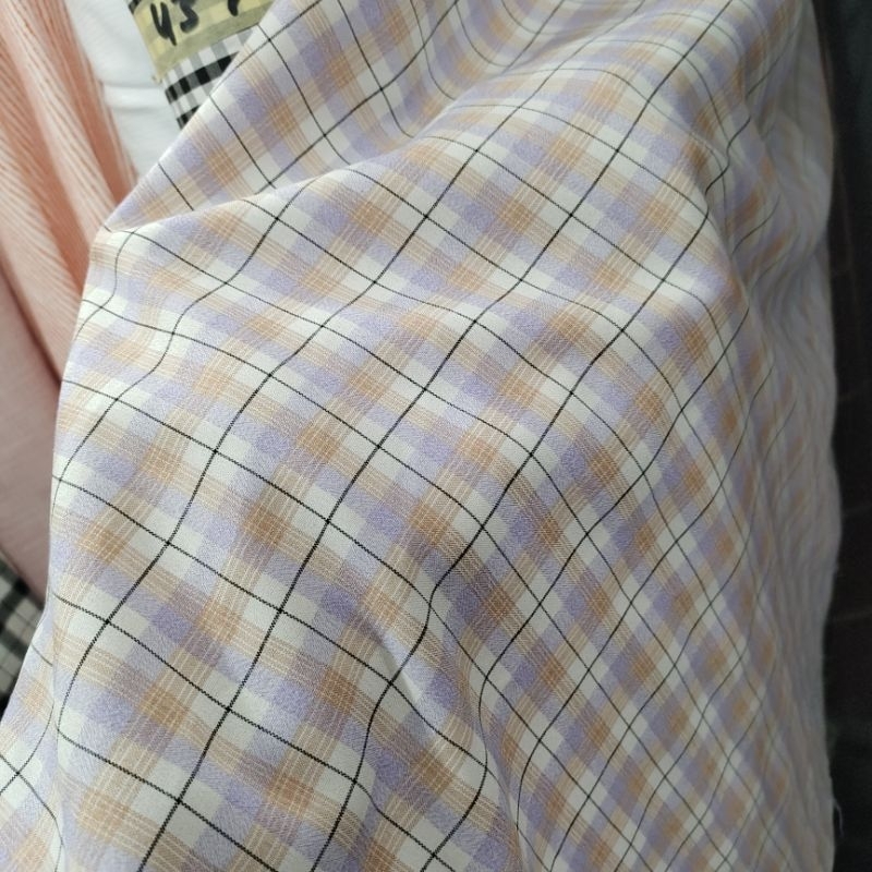 Kain flanel motif kotak - bahan katun flanel premium - kain cotton flanel tr