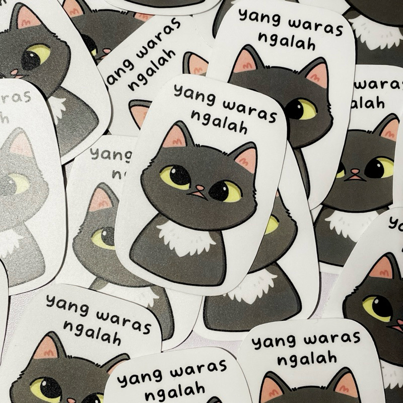 

Sticker kucing yang waras ngalah / cacaastudio
