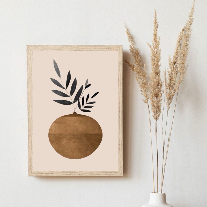 Hiasan Dinding Bohon Aesthetic Modern Minimalis Bingkai Kaca Elegan Mewah Ruang Tamu