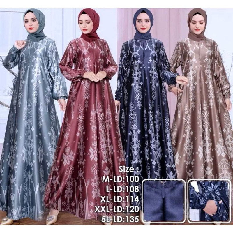Gamis silk premium motif terbaru gamis wanita gamis silky premium gamis jumbo ld 130 gamis pesta mew