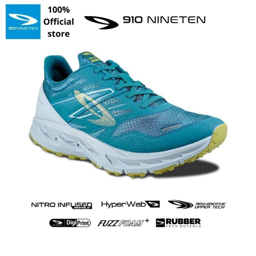 [ ORIGINAL ] 910 Nineten YUZA EVO Sepatu Trail Running - HIJAU TOSCA √