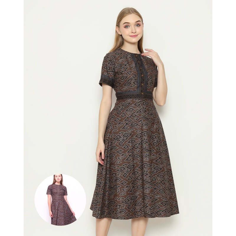 LEONYEVELYN - Dress batik - MINARI - Mega mendung