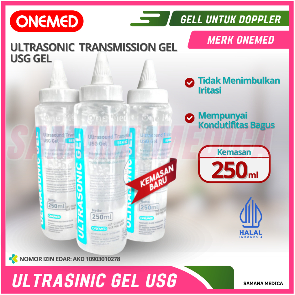 Ultrasonic Gel USG Gel 250ml Transparant ONEMED - Cairan Untuk Transducer pada Pemeriksaan Ultrasoun