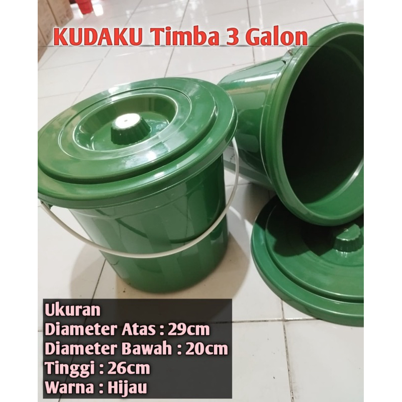 Ember Timba Plastik Kuat dan Tebal 3G + Tutup