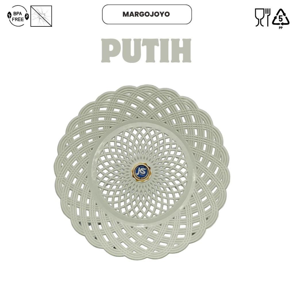 PIRING ROTAN PLASTIK 12 PCS  (1 LUSIN) BPA FREE WARNA PUTIH
