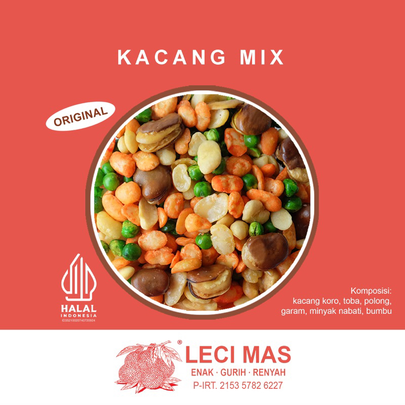 

Aneka Kacang Mix Leci Mas 100 gr, 250 gr, 500 gr, 1 kg Kiloan
