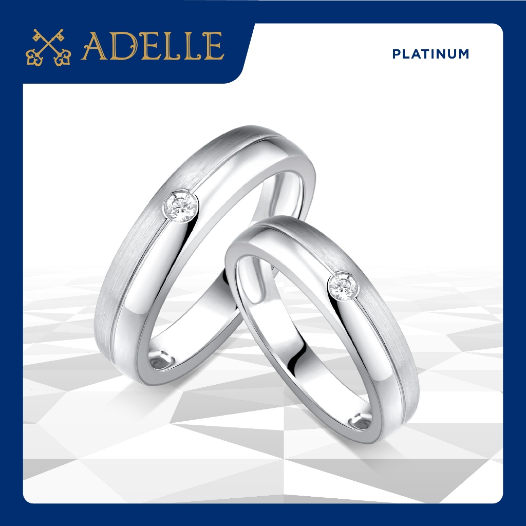 Cincin Pernikahan Adelle Jewellery - Platinum Platino Wedding Ring - Cincin Pernikahan