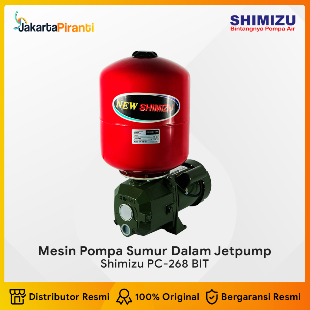 Mesin Pompa Air Sumur Dalam Jetpump Jet Pump 250 Watt Shimizu PC-268 BIT