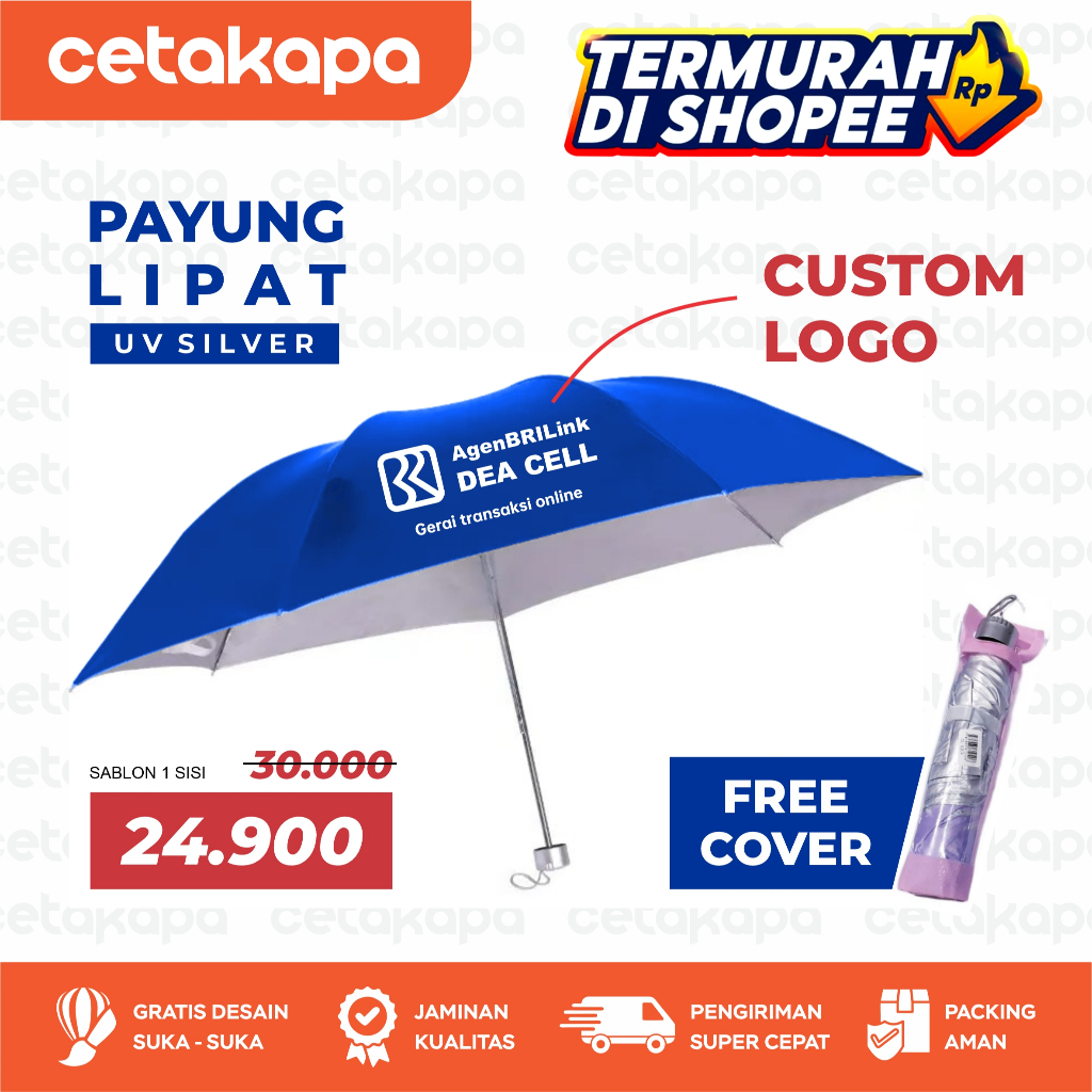 

PROMO!! PAYUNG UV SILVER CUSTOM LOGO