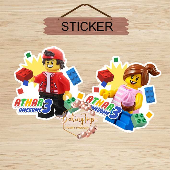 

Lego Boy & Girl Sticker Birthday / Sticker Pudding / Tumpeng / Hampers / Souvenir Ulang Tahun