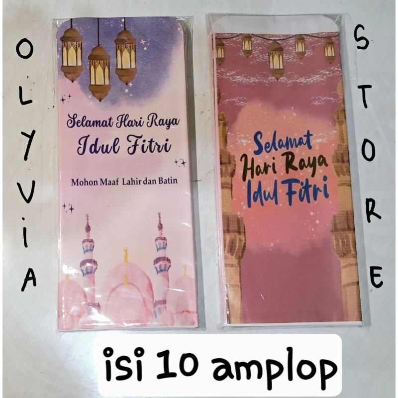 

Amplop lebaran isi 10 angpau hari raya idul fitri panjang tanpa lipat