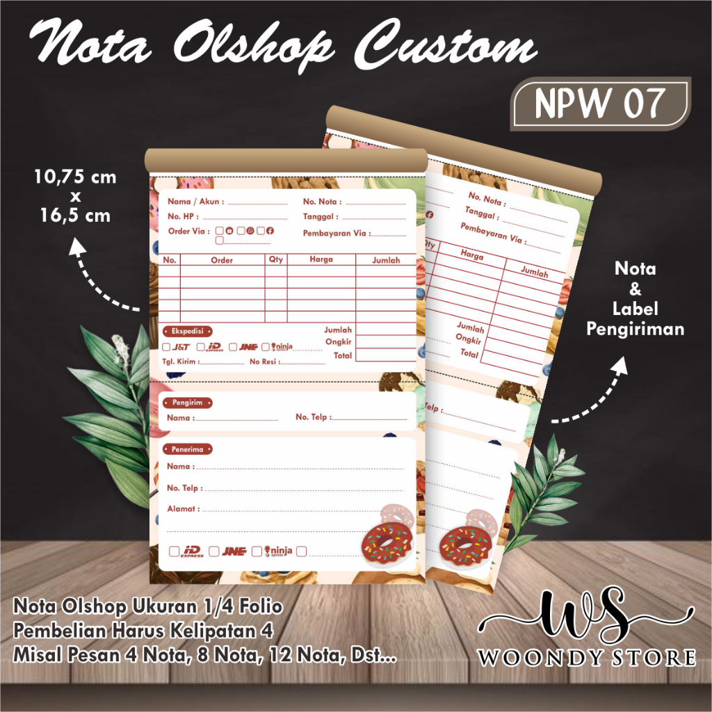 

NOTA OLSHOP LABEL PENGIRIMAN CUSTOM FULL COLOUR