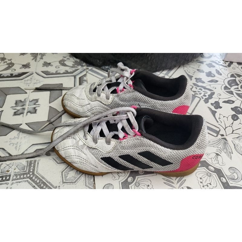 Sepatu Futsal ADIDAS Kids Copa Sense 3 IN Sala White Pink (PRELOVED, Size US 11,5 ,Good Condition, C