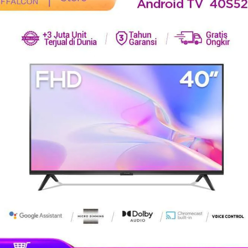 iFFALCON 40 inch Smart FHD TV - Android 11 - Google Play/Netflix/YouTube - WiFi/Bluetooth/HDMI/USB/ 