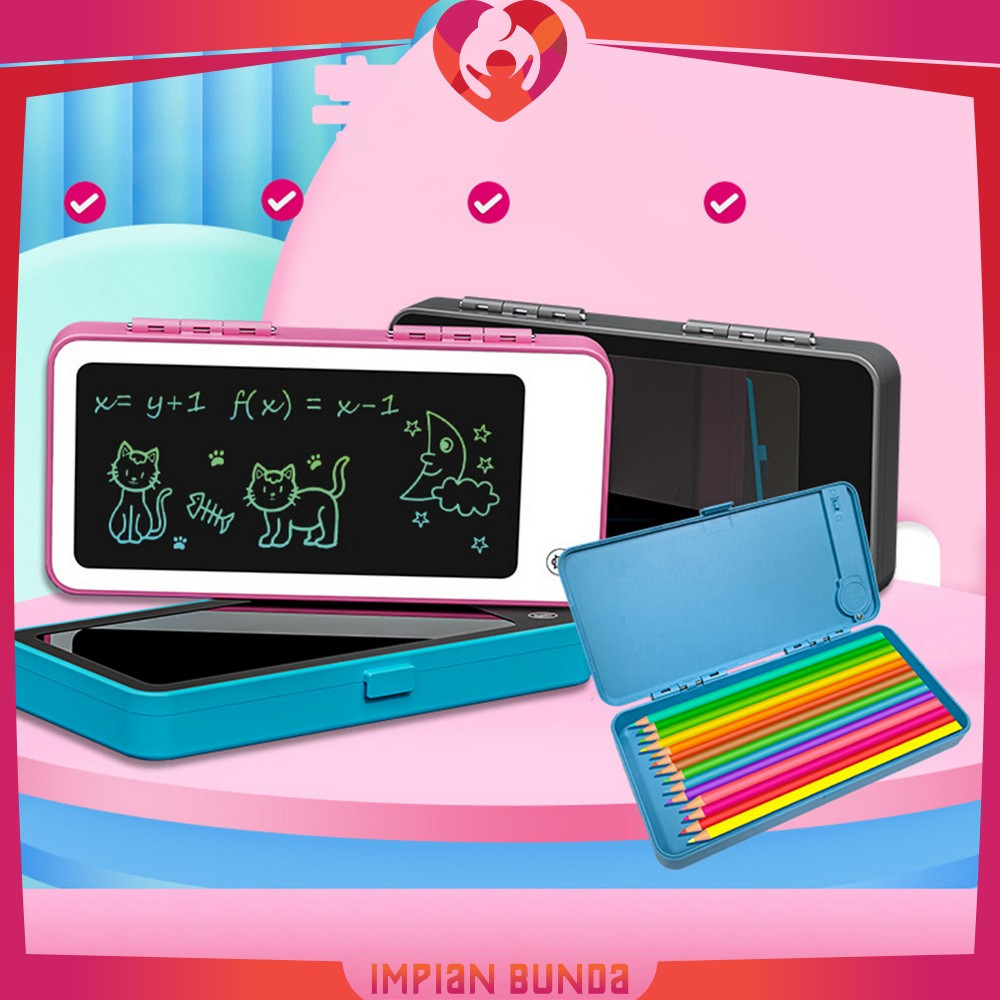 

Kotak Pensil dan Papan Coret 2IN1 LCD Pen Case Drawing Pad / Tempat Pensil Perlengkapan Sekolah Anak Kreatif Impian Bunda A115