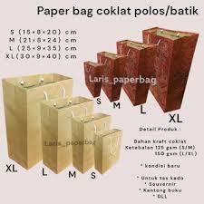 

paper bag 25 x 35 bahan kraft 150gsm tebal (30x40) (20x26) (20x30) (9x14)