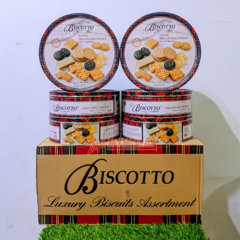 

(1 DUS) Biscotto Luxury Biscuits Assortment Kaleng 400g isi 6