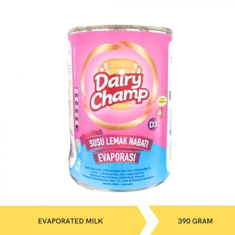 

Dairy Champ Susu Evaporasi 390gr ( Paket 2 pcs )