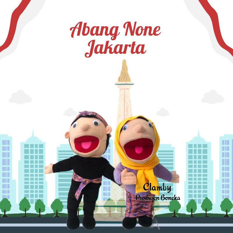 Boneka Muppet Abang None Jakarta | Boneka Tangan Edukasi Mulut Gerak Peraga Dongeng