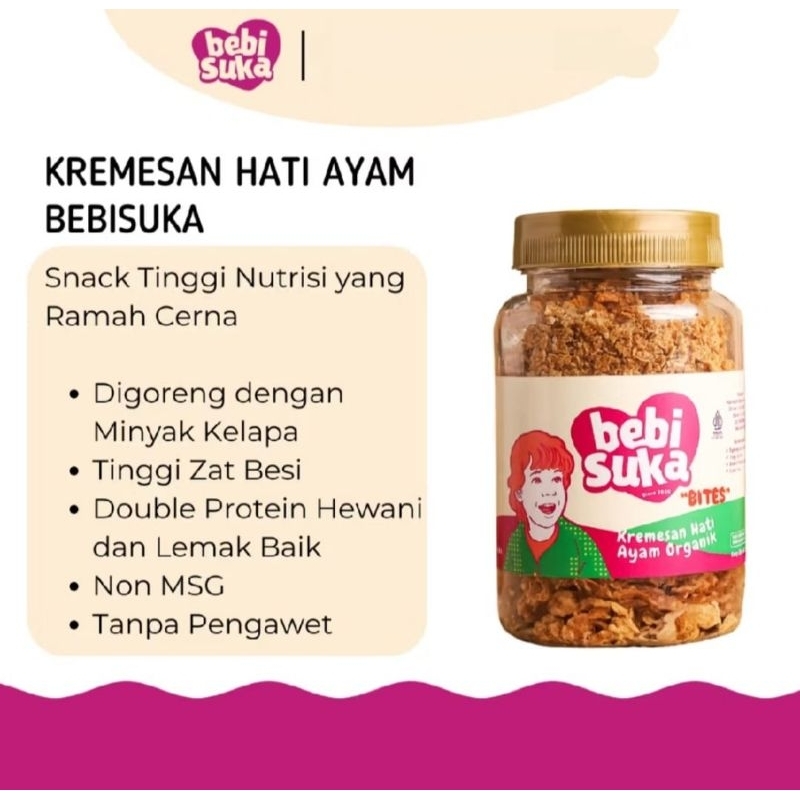 

BEBISUKA KREMESAN HATI AYAM ORGANIC & ORIGINAL BITES