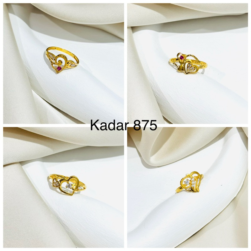 Cincin Love Uk12 Uk12.5 Uk13 Uk13.5 Emas Asli Kadar 875 20K