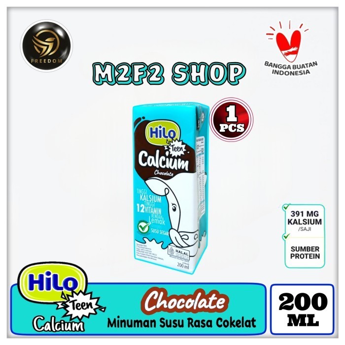 

HiLo Teen Calcium Chocolate Milk | Susu Kalsium Rasa Cokelat Kotak UHT - 200 ml (Kemasan Satuan)