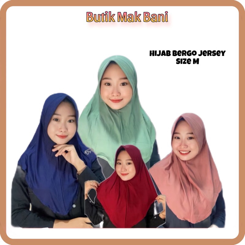 MB || JILBAB BERGO HAMIDAH JERSEY UKURAN M || JILBAB INSTAN BERGO