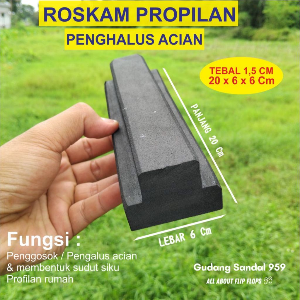 ROSKAM PROPILAN / TEBAL 1,5 CM 6 X 20 CM / GOSOKAN SPON ATI KARET MEMBENTUK SUDUT ACIAN
