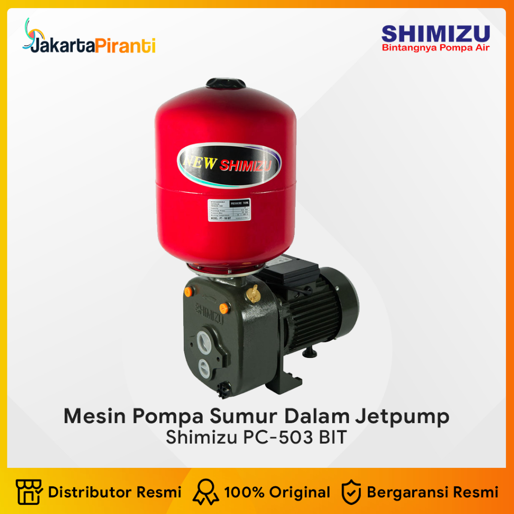 Mesin Pompa Air Sumur Dalam Otomatis Jet Pump 50 meter Jetpump 500 Watt Shimizu PC-503 BIT PC503BIT