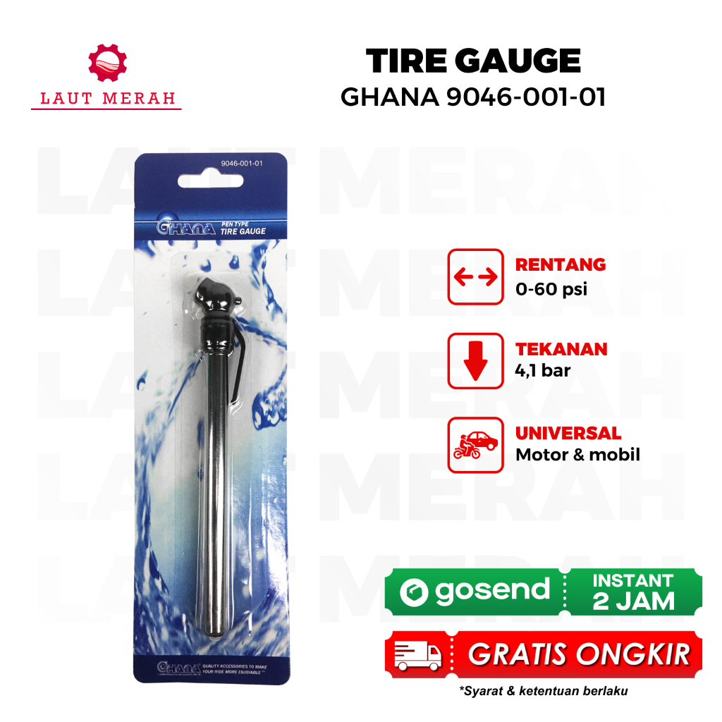 Ghana Pen Tipe Tire Gauge - Alat Pengukur Tekanan Angin Ban - Ukur Ban