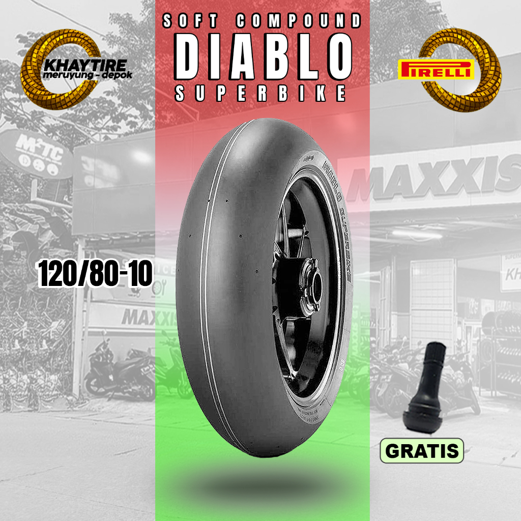 Ban Motor Slick PIRELLI DIABLO SUPERBIKE 120/80 Ring 10 Tubeless